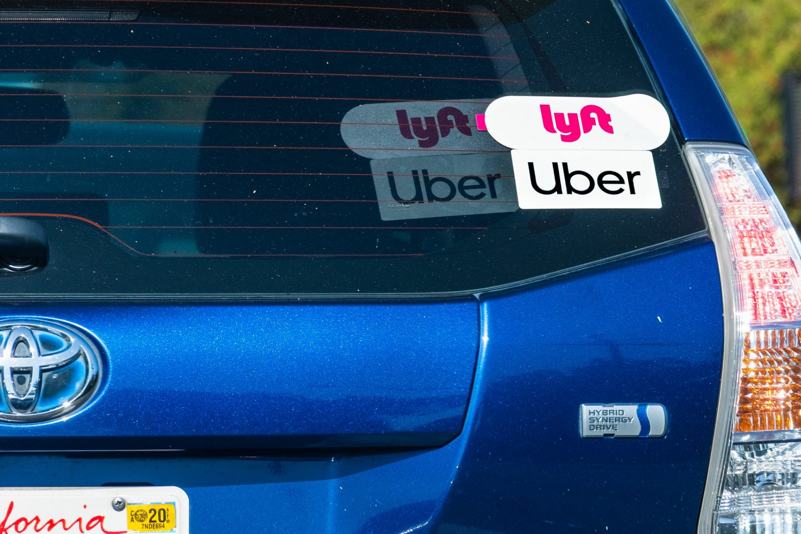 image Uber Sticker on the back of a car